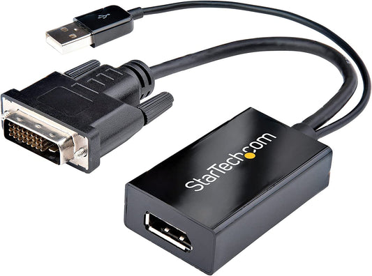 StarTech.com DVI to DisplayPort Adapter - USB Power - 1920 x 1200 - DVI to DisplayPort Converter - Video Adapter - DVI-D to DP (DVI2DP2)