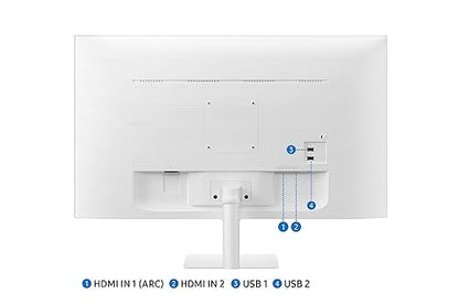 SAMSUNG 32" M50C Series FHD Smart Monitor w/Streaming-TV, 4ms, 60Hz, HDMI, HDR10, Watch Netflix, YouTube and More, IoT Hub, Mobile Connectivity, LS32CM501ENXZA, White White 32-inch M50C (2023 Refresh) IOT Hub, GameHome + Health Monitoring