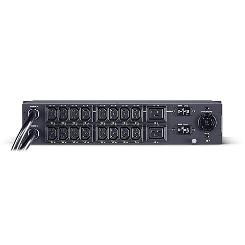 CyberPower PDU44007 Switched ATS PDU, 200-240V, 30A (Derated to 24A), 19 Outlets, 2U Rackmount