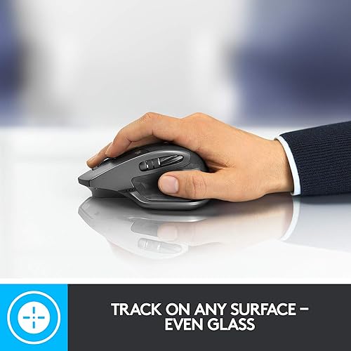 Logitech MX Master 2S Bluetooth Edition Wireless Mouse, Multi-Surface, Hyper-Fast Scrolling, Ergonomic, Rechargeable, Connects Up to 3 Mac/PC Computers - Graphite 2022 Model