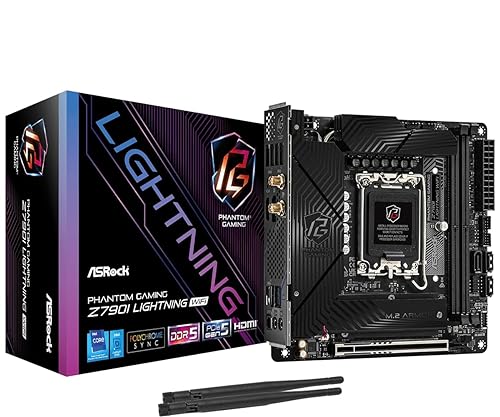 ASRock Phantom Gaming Z790I Lightning WiFi 2 x DDR5 8600 LGA1700 96GB Mini-ITX HDMI DisplayPort Motherboard Z790 I Lightning WiFi