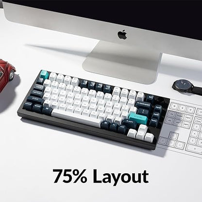 Keychron Q1 Max Hotswap Wireless Mechanical Keyboard|RGB|Aluminum Frame|Carbon Black|with Knob|Gateron Jupiter Brown|75% Layout (84 Keys)|Windows Mac OS (Q1M-M3) Jupiter Brown Carbon Black