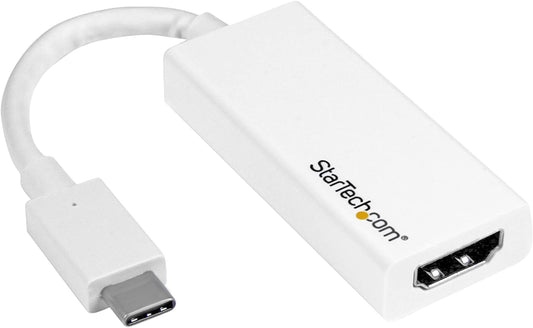 StarTech.com USB C to HDMI Adapter - 4K 30Hz - USB 3.1 Type-C to HDMI Adapter - USB-C to HDMI Dongle - Monitor Adapter - White (CDP2HDW) White 4K 30Hz