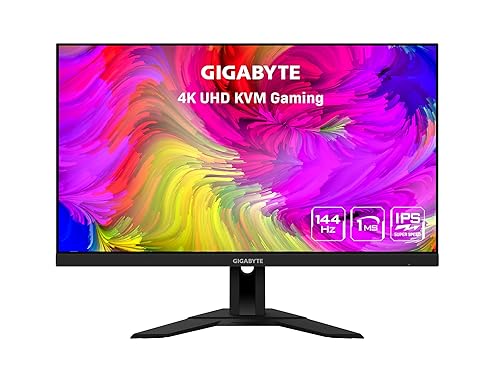 GIGABYTE M28U 28" 144Hz Gaming Monitor, 3840 x 2160 SS IPS Display, 2ms (MPRT) Response Time, 9?4% DCI-P3, VESA Display HDR400, FreeSync Premium Pro, 1x Display Port 1.4, 2X HDMI 2.1 4K | 144Hz 1ms | 28" | KVM | Stand 144Hz