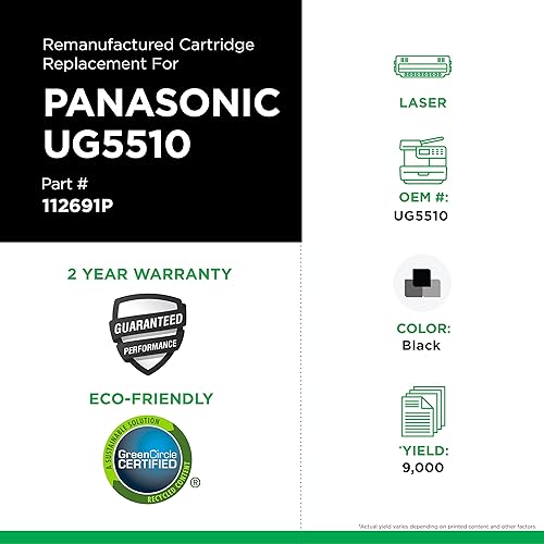 Remanufactured Toner Cartridge Replacement for Panasonic UG5510 | Black