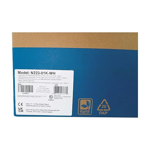 Tripp Lite Cat6a Bulk Ethernet Cable 10G Solid Core UTP CMR Rated White 1000ft