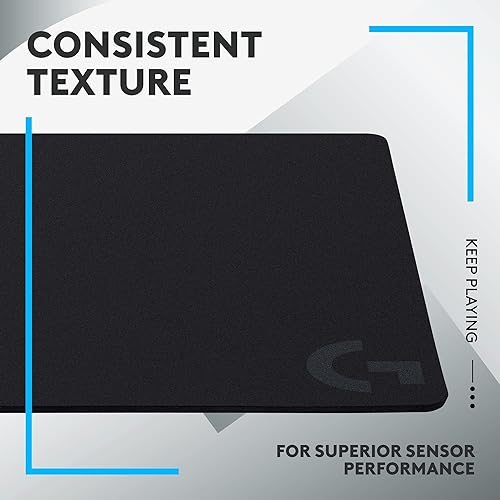 Logitech G440 Hard Gaming Mouse Pad, Optimized for Gaming Sensors, Moderate Surface Friction, Non-Slip Mouse Mat - Black Black M Hard