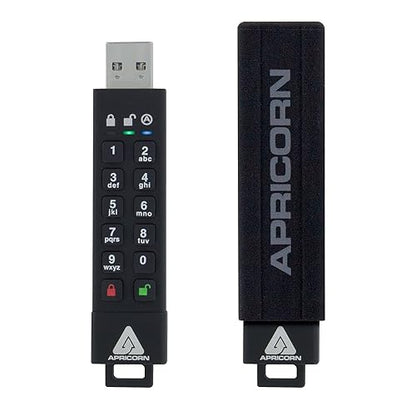 Apricorn 64GB Aegis Secure Key 3Z 256-bit AES XTS Hardware Encrypted FIPS 140-2 Level 3 Validated Secure USB 3.0 Flash Drive (ASK3Z-64GB),Black