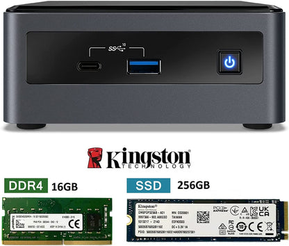 Intel NUC, Intel NUC 10 Mini PC, Win10 Pro Mini Computer, Frost Canyon NUC10i7FNHN, Intel Core i7-10710U, Up to 4.7GHz Turbo, 6 core,25W Intel UHD Graphics, WiFi6, Thunderbolt 3(16GB RAM+256GB SSD)