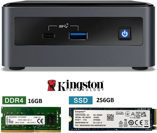 Intel NUC, Intel NUC 10 Mini PC, Win10 Pro Mini Computer, Frost Canyon NUC10i7FNHN, Intel Core i7-10710U, Up to 4.7GHz Turbo, 6 core,25W Intel UHD Graphics, WiFi6, Thunderbolt 3(16GB RAM+256GB SSD)