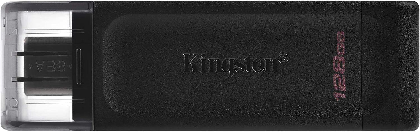 Kingston DataTraveler 70 128GB Portable and Lightweight USB-C flashdrive with USB 3.2 Gen 1 speeds DT70/128GB , Black Black 128GB