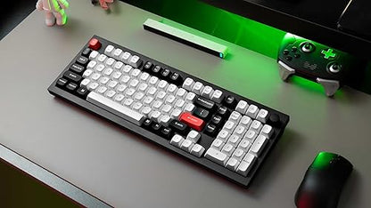 Keychron Q5 HE Wireless Hot-swappable RGB Mechanical Keyboard Hall Effect Switches 2.4 GHz & Bluetooth Aluminum Frame with Knob 96% Layout, for Windows and Mac OS, Carbon Black Q5 Carbon Black