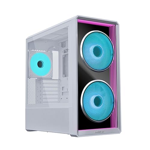 Lian Li LANCOOL 217 INF White Infinity Mirror Computer Case, Mid-Tower ATX PC Case w/ 3 Pre-Installed Fans, 2x170mm ARGB Fans, 1x140mm, Front Mirror Glass Panel, Optimized Airflow - White (LAN217INFW)