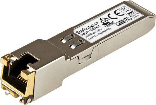 StarTech.com Cisco Meraki MA-SFP-1GB-TX Compatible SFP Module - 1000BASE-T - SFP to RJ45 Cat6/Cat5e - 10/100/1000 Mbps - RJ-45 100m - Cisco Meraki MS225, MX400, MS250 (MASFP1GBTXST)