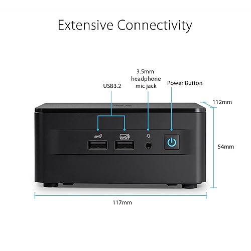 ASUS NUC 13 Pro Slim Barebone with Intel 13th Gen Core i7-1360P, Up to 64GB DDR4 RAM, Triple Storage Design, Thunderbolt™ 4, Wi-Fi 6E & Bluetooth 5.3, with VESA Mount Included Core i7 Slim|Barebones