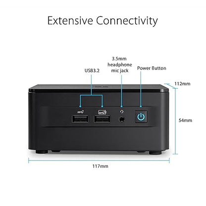 ASUS NUC 13 Pro Slim Full System Mini PC with Intel 13th Gen Core i3-1315U, 8GB DDR4 RAM, 512GB PCIe G4x4 NVMe SSD, Thunderbolt™ 4, Wi-Fi 6E & Bluetooth 5.3, Win 11 Pro, VESA Mount Included Core i3 Slim|8GB RAM|512GB SSD