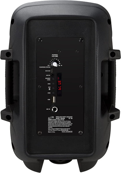iLive Wireless Tailgate Party Speaker, LED Light Effects, Carry Handle, Black (ISB250B)