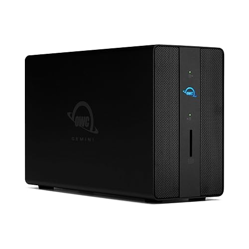 1.0TB OWC Gemini Thunderbolt (USB-C) Dock and Dual-Drive SSD RAID External Storage Solution, External Drive with 2 x Thunderbolt Ports (USB-C), 2 x USB 3.2 Gen 2 Ports, 2.5Gigabit Ethernet Port, HDMI 1.0TB Gemini SSD