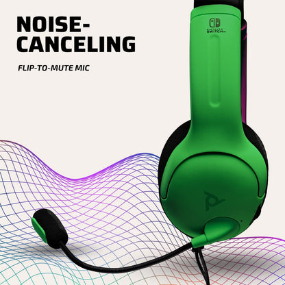 PDP Gaming LVL40 Stereo Headset with Mic for Nintendo Switch - PC, iPad, Mac, Laptop Compatible - Noise Cancelling Microphone, Lightweight, Soft Comfort On Ear Headphones - Splatoon 2 Pink &amp; Green Pink/Green Headset