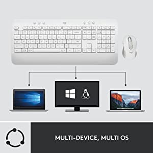 Logitech Signature MK650 Combo for Business, Wireless Mouse and Keyboard, Logi Bolt, Bluetooth, SmartWheel, Globally Certified, Windows/Mac/Chrome/Linux - Off-White