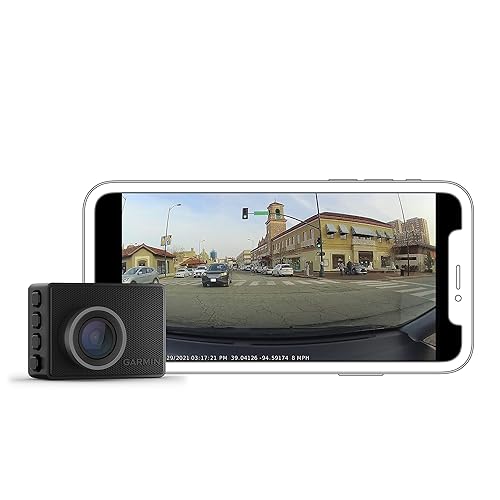 Garmin Dash Cam 47, 1080p and 140-degree FOV, Monitor Your Vehicle While Away w/New Connected Features, Voice Control, Compact and Discreet, Includes Memory Card Dash Cam 47 Dash Cam