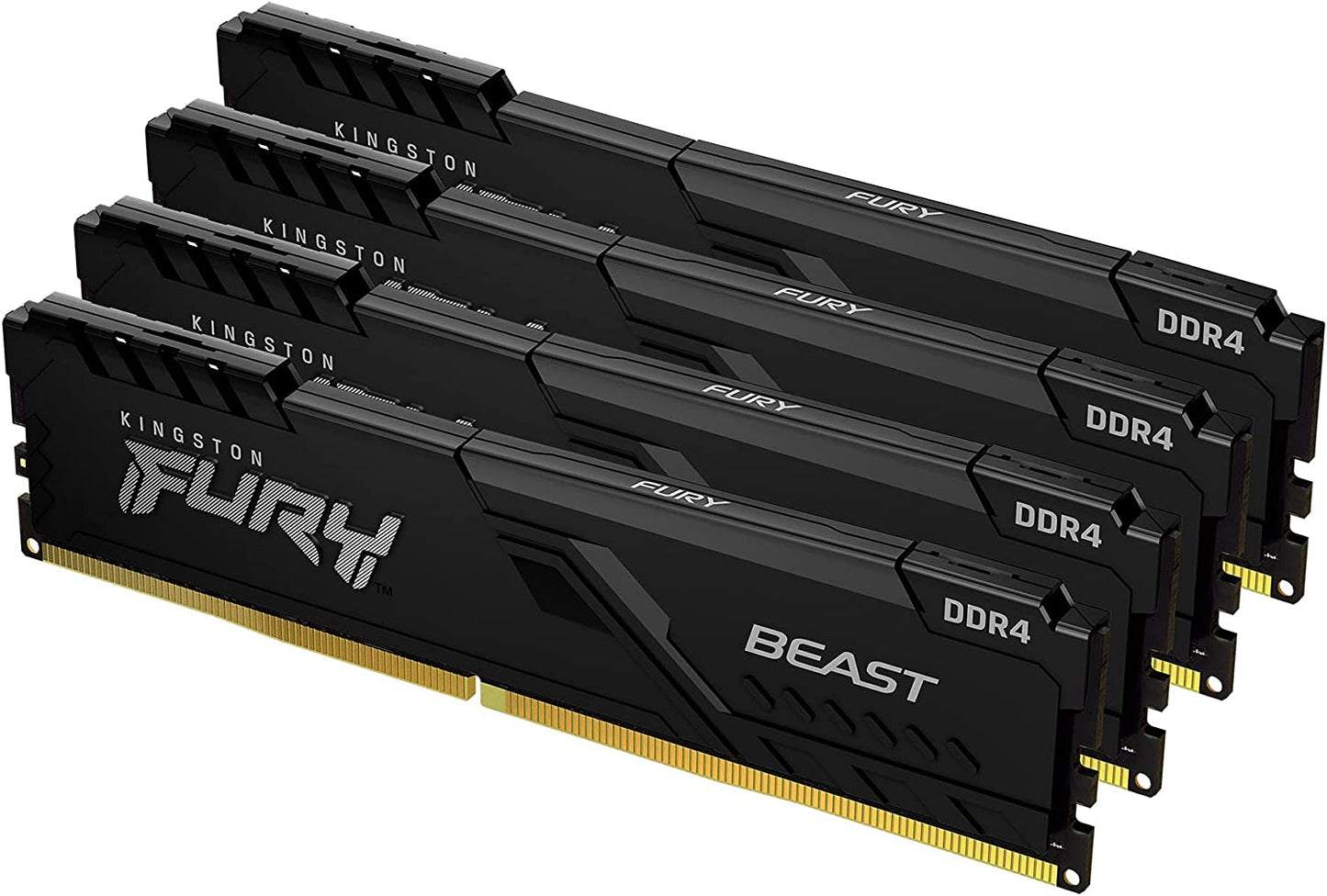 Kingston FURY Beast 128GB (4x32GB) 3200MHz DDR4 CL16 Desktop Memory Kit of 4 KF432C16BBK4/128, Black Black 128GB (4x32GB) 3200MHz Ram Only