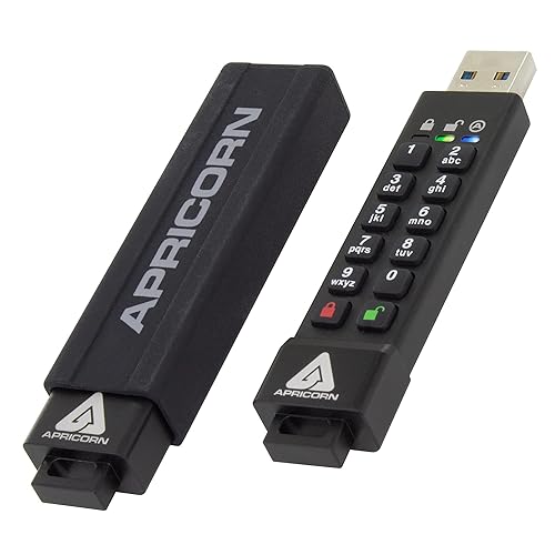 Apricorn 64GB Aegis Secure Key 3Z 256-bit AES XTS Hardware Encrypted FIPS 140-2 Level 3 Validated Secure USB 3.0 Flash Drive (ASK3Z-64GB),Black