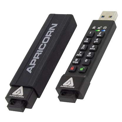 Apricorn 64GB Aegis Secure Key 3Z 256-bit AES XTS Hardware Encrypted FIPS 140-2 Level 3 Validated Secure USB 3.0 Flash Drive (ASK3Z-64GB),Black