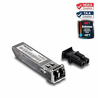 TRENDnet 1000Base- SX Industrial SFP Multi-Mode LC Module (550m- 1,804 Ft),IEE 802.3z, ANSI, Data Rates up to 1.25 Gbps, LC-Type Duplex, Hot-Pluggable, MSA Compliant, TI-MGBSX Up to 550 m (1804 ft.)