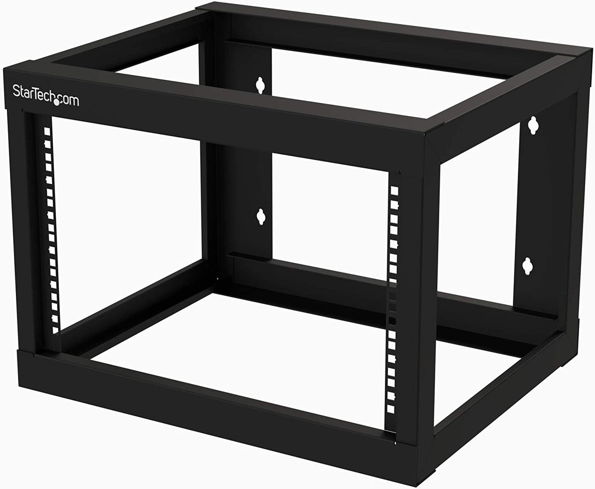 StarTech.com 6U 19" Wall Mount Network Rack 19" Deep 2 Post Open Frame for Server Room Data/AV/IT/Communication/Computer Equipment/Patch Panel w/Cage Nuts/Screws Hook/Loop - Cisco 2960 (RK619WALLO)