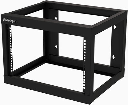 StarTech.com 6U 19" Wall Mount Network Rack 19" Deep 2 Post Open Frame for Server Room Data/AV/IT/Communication/Computer Equipment/Patch Panel w/Cage Nuts/Screws Hook/Loop - Cisco 2960 (RK619WALLO)