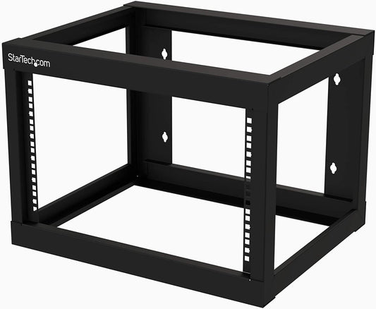 StarTech.com 6U 19" Wall Mount Network Rack 19" Deep 2 Post Open Frame for Server Room Data/AV/IT/Communication/Computer Equipment/Patch Panel w/Cage Nuts/Screws Hook/Loop - Cisco 2960 (RK619WALLO)