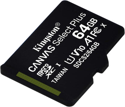 Kingston 64GB microSDXC Canvas Select Plus Class 10 Flash Memory Card SDCS2 Memory