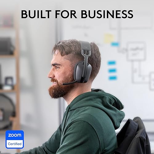 Logitech Zone Vibe Wireless Bluetooth Headphones with Noise-Canceling Mic, USB-A, USB-C, for Google Meet, Google Voice, Zoom, Mac/PC, Black Black One Size
