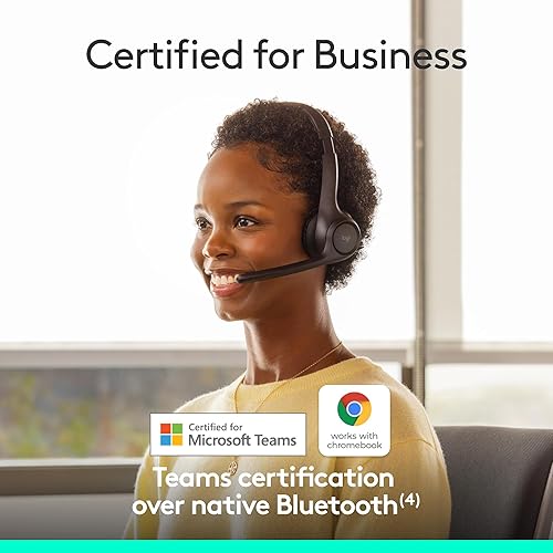 Logitech Zone 305 for Business, Wireless Bluetooth Headset with Microphone, Native Bluetooth, for Microsoft Teams, Compatible with Windows, Mac, Chrome, Linux, iOS, iPadOS, Android