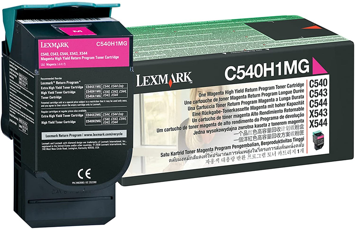 Lexmark C540H1 C540 C543 C546 X543 X544 X548 Toner Cartridge (Magenta) in Retail Packaging