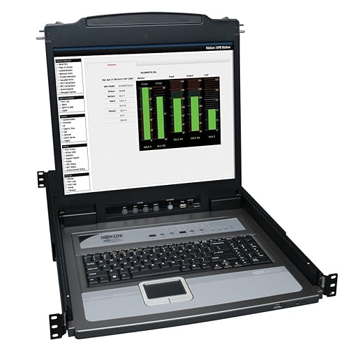 Tripp Lite Eaton Series NetDirector 16-Port 1U Rack-Mount Console KVM Switch with 19-in. LCD + 8 PS2/USB Combo Cables, TAA - 16 Computer(s) - 19" - 16 x HD-18 Keyboard/Mouse/Video - 1U Height