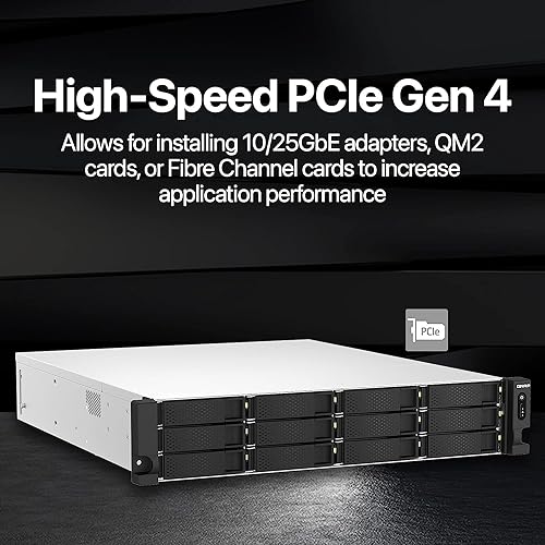 QNAP TS-h1887XU-RP-E2336-32G-US 18 Bay 2U Rackmount Hybrid NAS with Intel® Xeon® Processor, Dual 10GbE, ZFS Storage for Virtualization and Data-Intensive Enterprise Applications