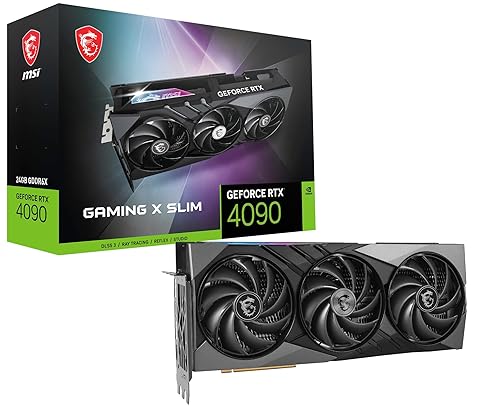 MSI Gaming GeForce RTX 4090 24GB GDRR6X 384-Bit HDMI/DP Nvlink Tri-Frozr 3 Ada Lovelace Architecture OC Graphics Card (RTX 4090 Gaming X Slim 24G)