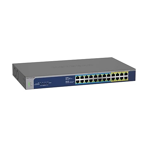 NETGEAR 24-Port Gigabit Ethernet Unmanaged PoE Switch (GS524UP) - with 8 x PoE+ and 16 x Ultra60 PoE++ @ 480W, Desktop or Rackmount, and Limited Lifetime Protection 24 port | 8xPoE+, 16xPoE++ 480W