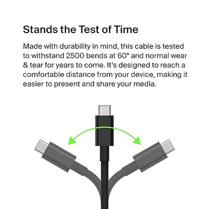 Belkin USB Type C to HDMI 2.1 Cable, 6.6FT/2M Cable with 8K@60Hz, 4K@144Hz, HDR, HBR3, DSC, HDCP 2.2, Works with Chromebook Certified, Compatible with MacBook, iPad Pro and Other USB C Devices