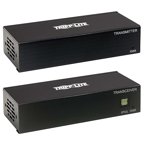 Tripp Lite DisplayPort Over Ethernet Cat6 Extender Kit Transmitter Receiver - Up to 230 feet or 70.1 Meters - 4K 30 Hz Video, 4:4:4, PoC, TAA Compliant (B127A-111-BDTD)