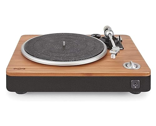 House of Marley Stir It Up Turntable: Vinyl Record Player with 2 Speed Belt, Built-in Pre-Amp, and Sustainable Materials Black