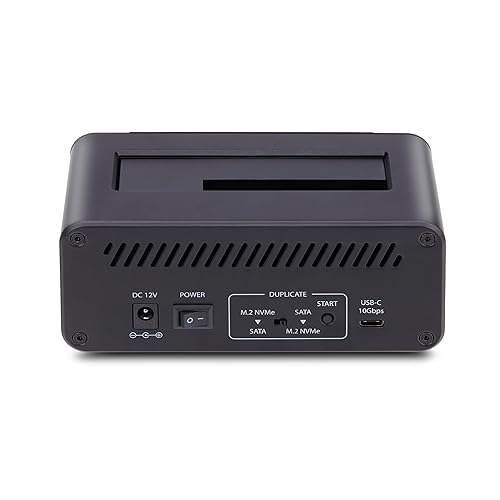 StarTech.com M.2 NVMe to 2.5"/3.5" SATA Drive Duplicator, Dual Bay Standalone Cloner/Drive Dock, 27GB/min, NVMe to SATA/SATA to NVMe, TAA