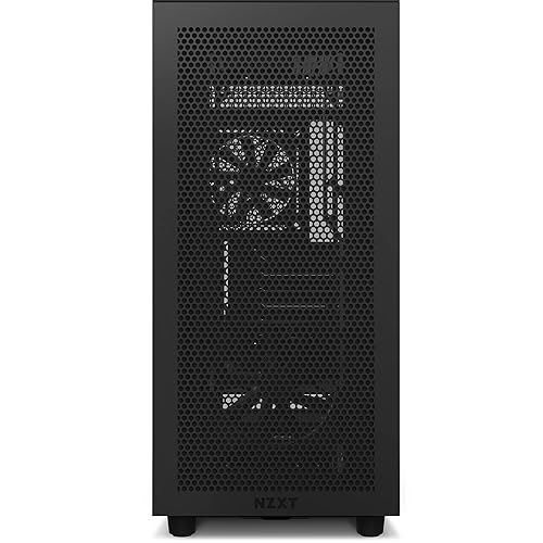 NZXT H7 Flow - ATX Mid Tower PC Gaming Case - Front I/O USB Type-C Port - Quick-Release Tempered Glass Side Panel - Cable Management System - Water-Cooling Ready - Black