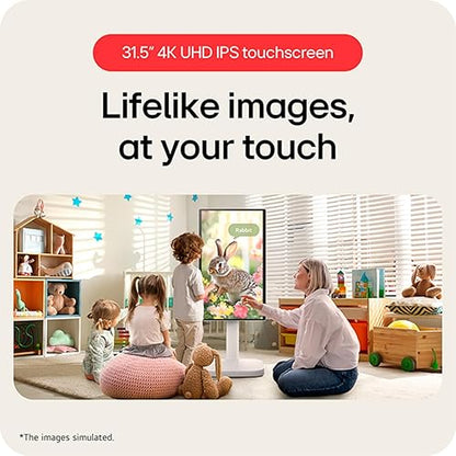 LG Swing 31.5" 32U889SA 4K UHD IPS Smart Monitor Eyecare with Touchscreen, Rolling Stand, webOS, AirPlay 2 + Screen Share, Built-in Speaker, HDMI, USB-C 65W, Tilt/Height/Swivel/Pivot Stand, White 32" Rolling stand IPS UHD 3840 x 2160