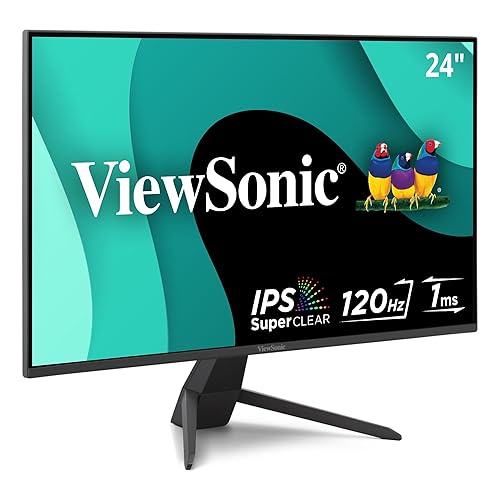 ViewSonic VX2470-MHD 24 Inch 1080p IPS Monitor with 120Hz, 1ms, Variable Refresh Rate, Eye Care, HDMI, VGA and DisplayPort Inputs
