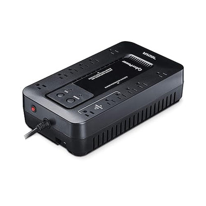 CyberPower EC750G Ecologic Battery Backup & Surge Protector UPS System, 750VA/450W, 12 Outlets, ECO Mode, Compact Uninterruptible Power Supply