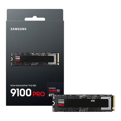 SAMSUNG SSD 9100 PRO 8TB, PCIe 5.0x4 M.2 2280, Seq. Read Speeds Up to 14,800MB/s, Best for AI Computing, Gaming, and Heavy Duty Workstations (MZ VAP8T0B/AM)