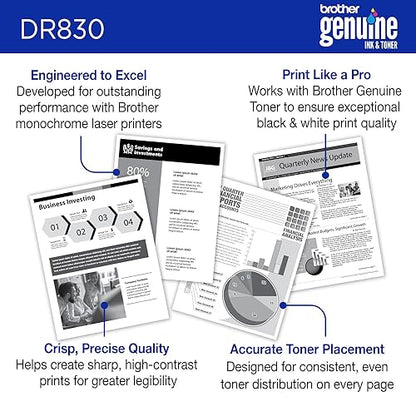 Brother Genuine DR830 Drum Unit for 15,000 Pages